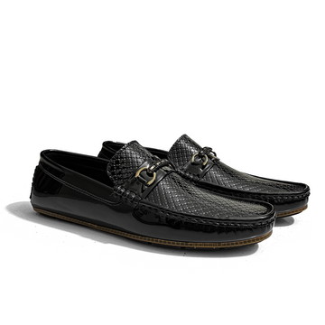 CLASSIC TEXTURED BLACK LOAFERS