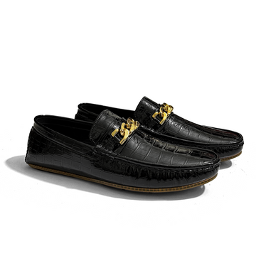 SHINY TEXTURED LOAFERS