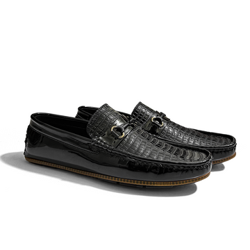 MILD TEXTURED BLACK LOAFERS
