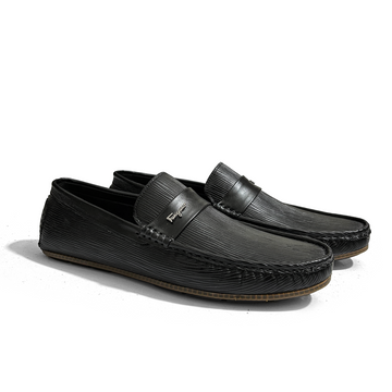 STRIPED BLACK LOAFERS