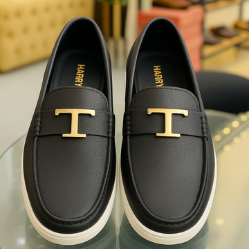 BLACK T LOAFERS
