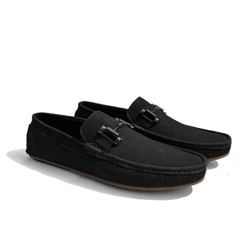 SUEDE BLACK LOAFERS