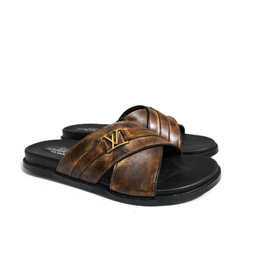 STRIDE BROWN SLIPPERS
