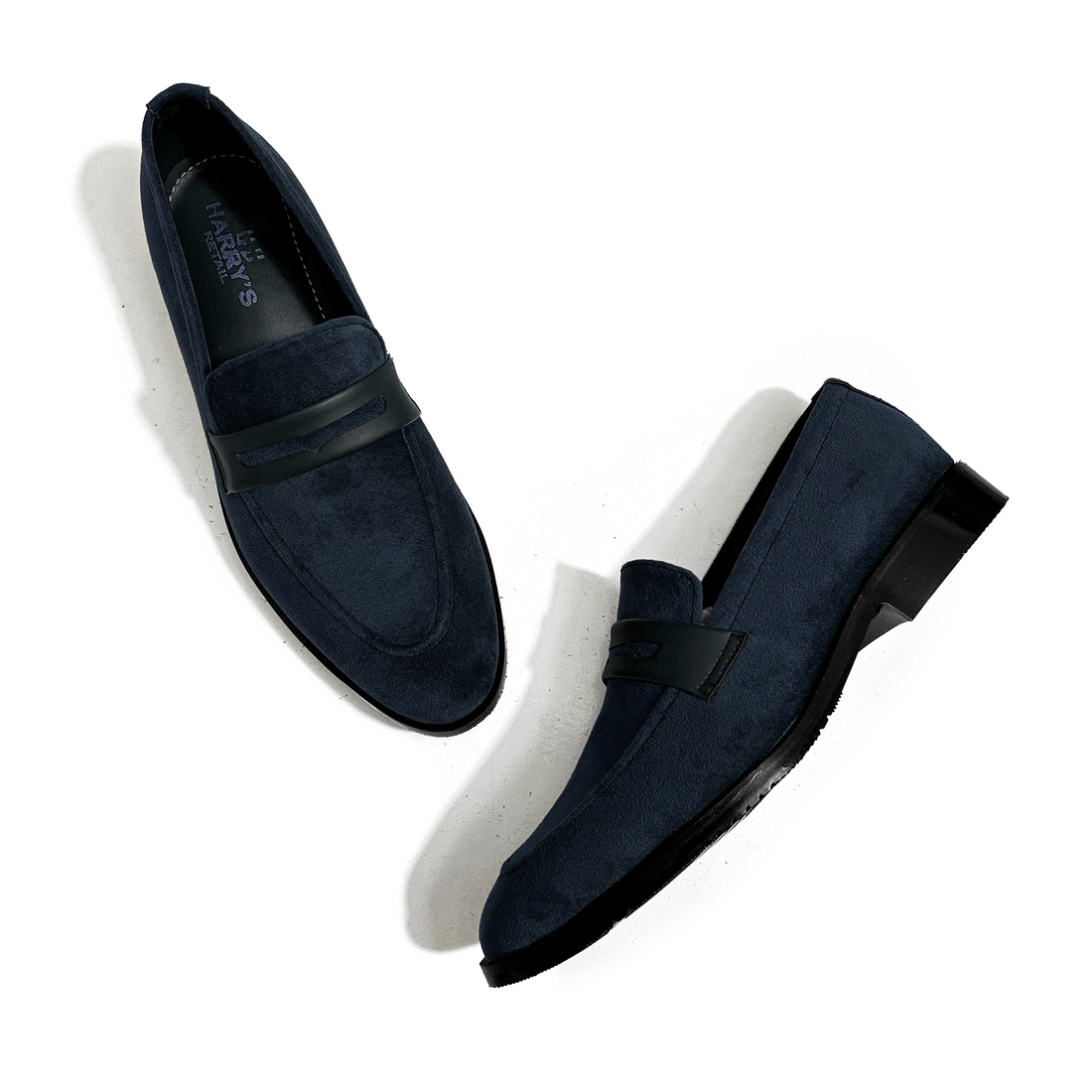 SUEDE BLACK SLIP-ONS