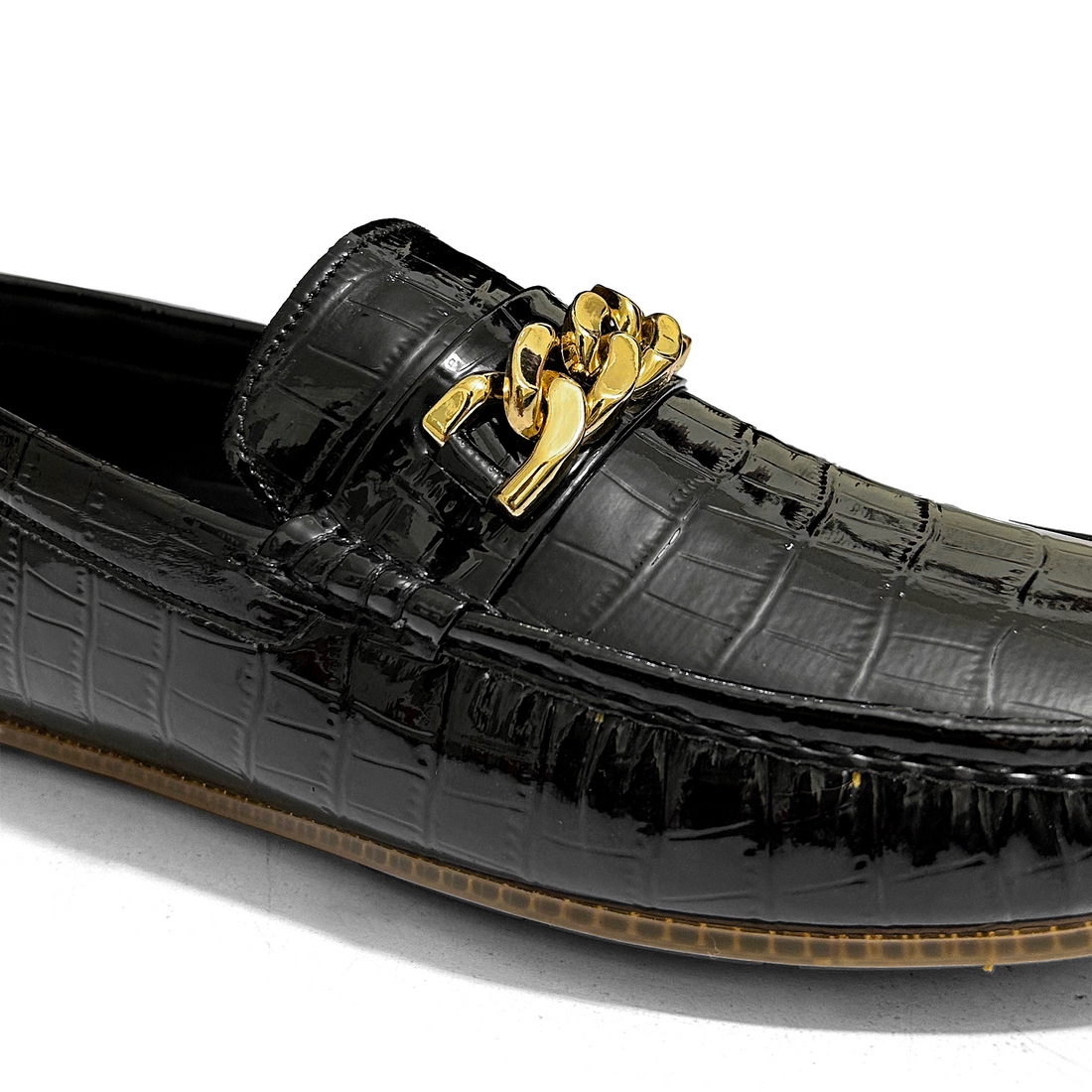 SHINY TEXTURED LOAFERS