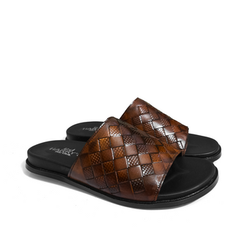 CHECKERED TWO-TONE SLIPPERS