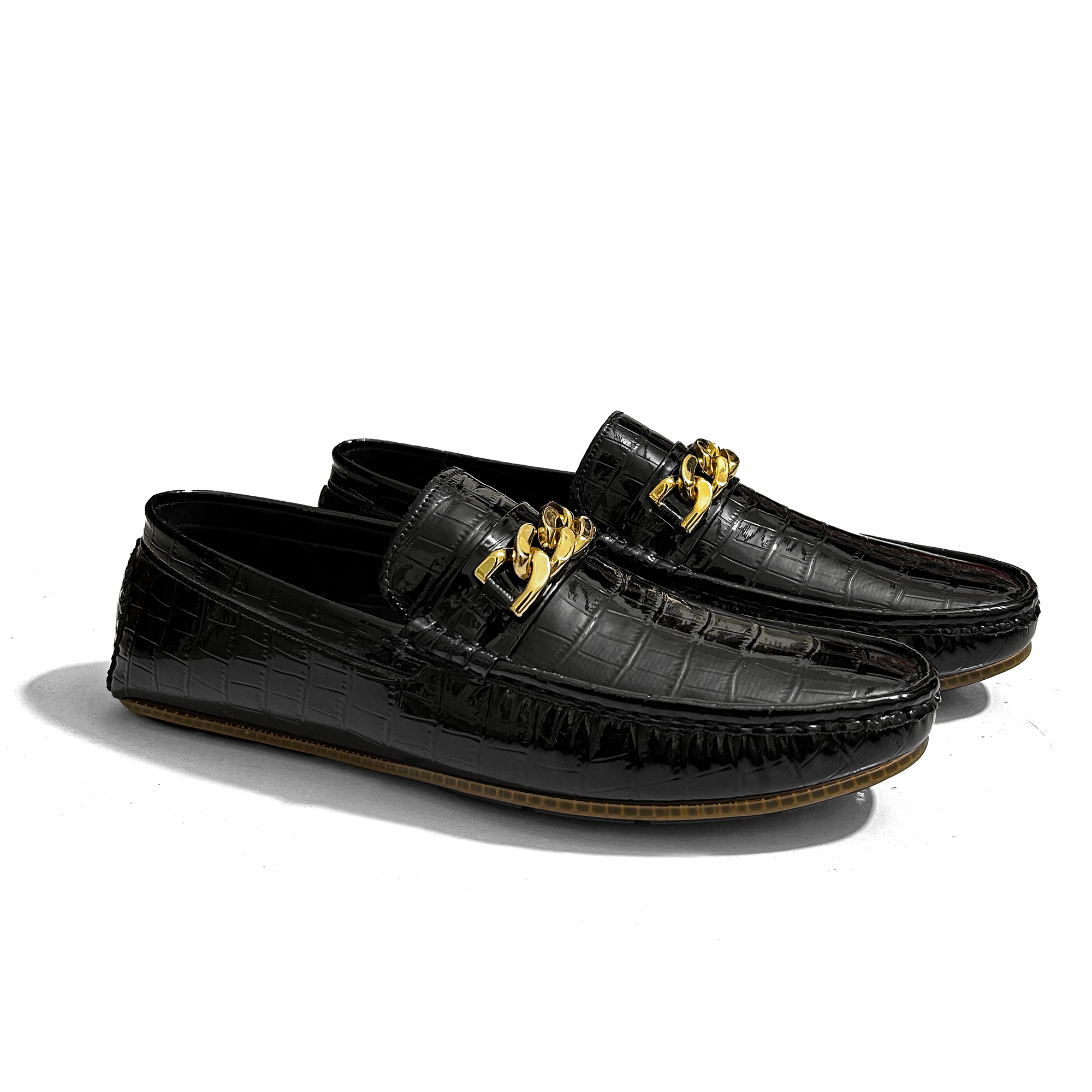 SHINY TEXTURED LOAFERS