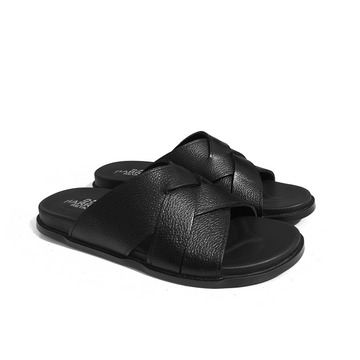 PLAIN CROSS BLACK SLIPPERS