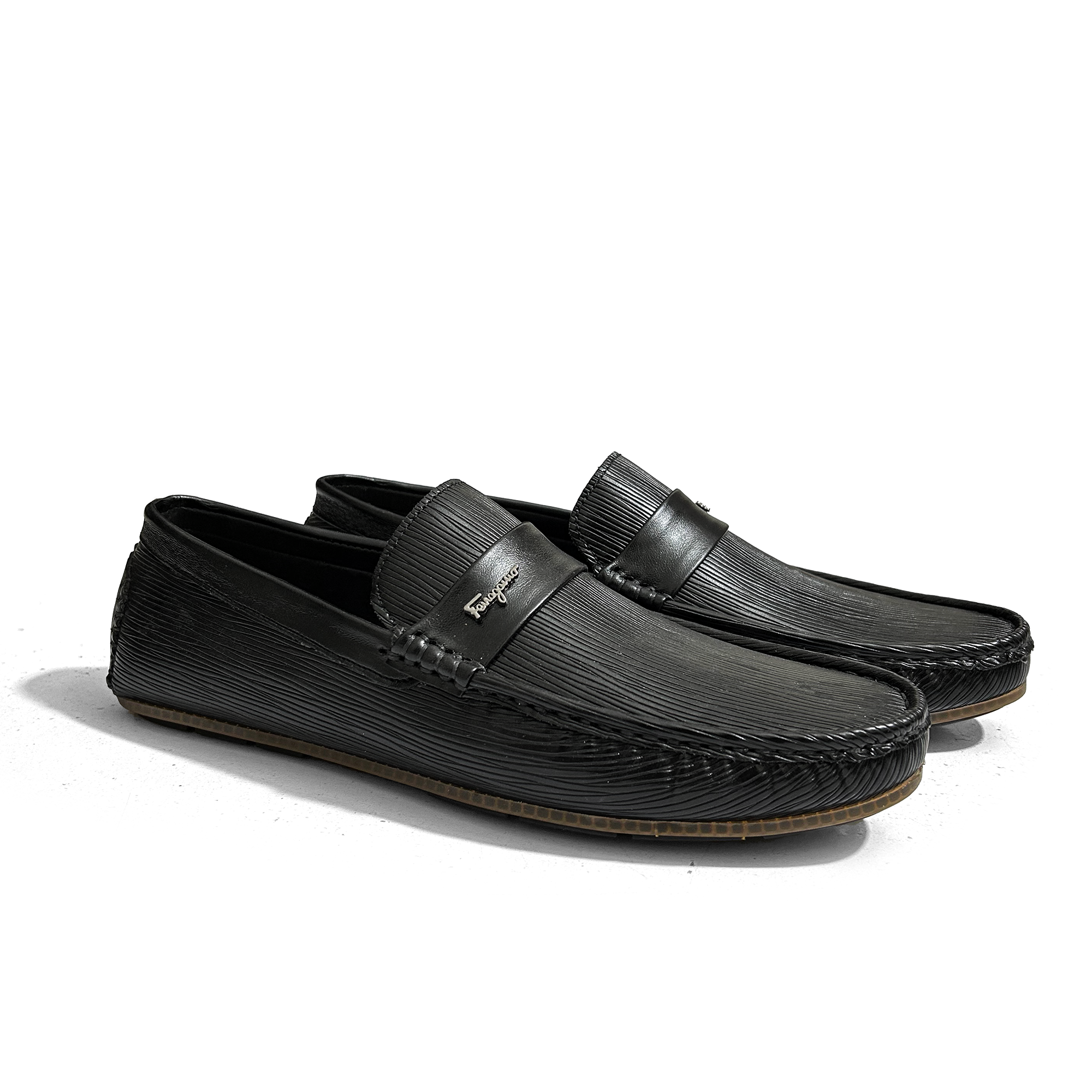 STRIPED BLACK LOAFERS