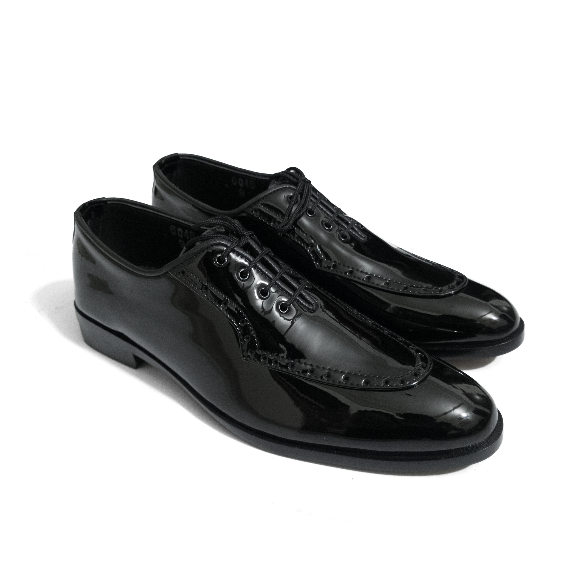 SHINNY BLACK SLIP-ONS
