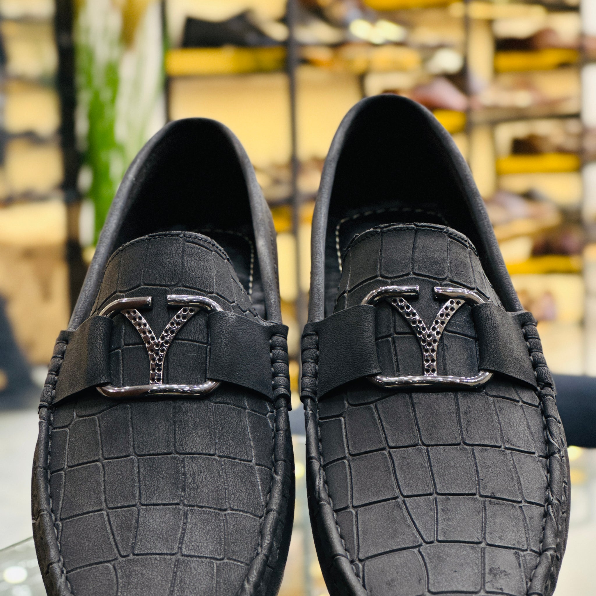 BLACK V LOAFERS