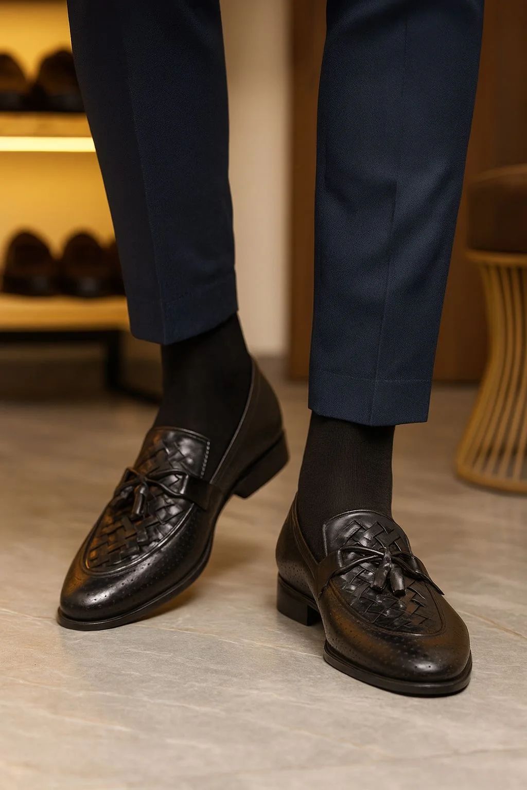 BRAIDED TASSELS BLACK