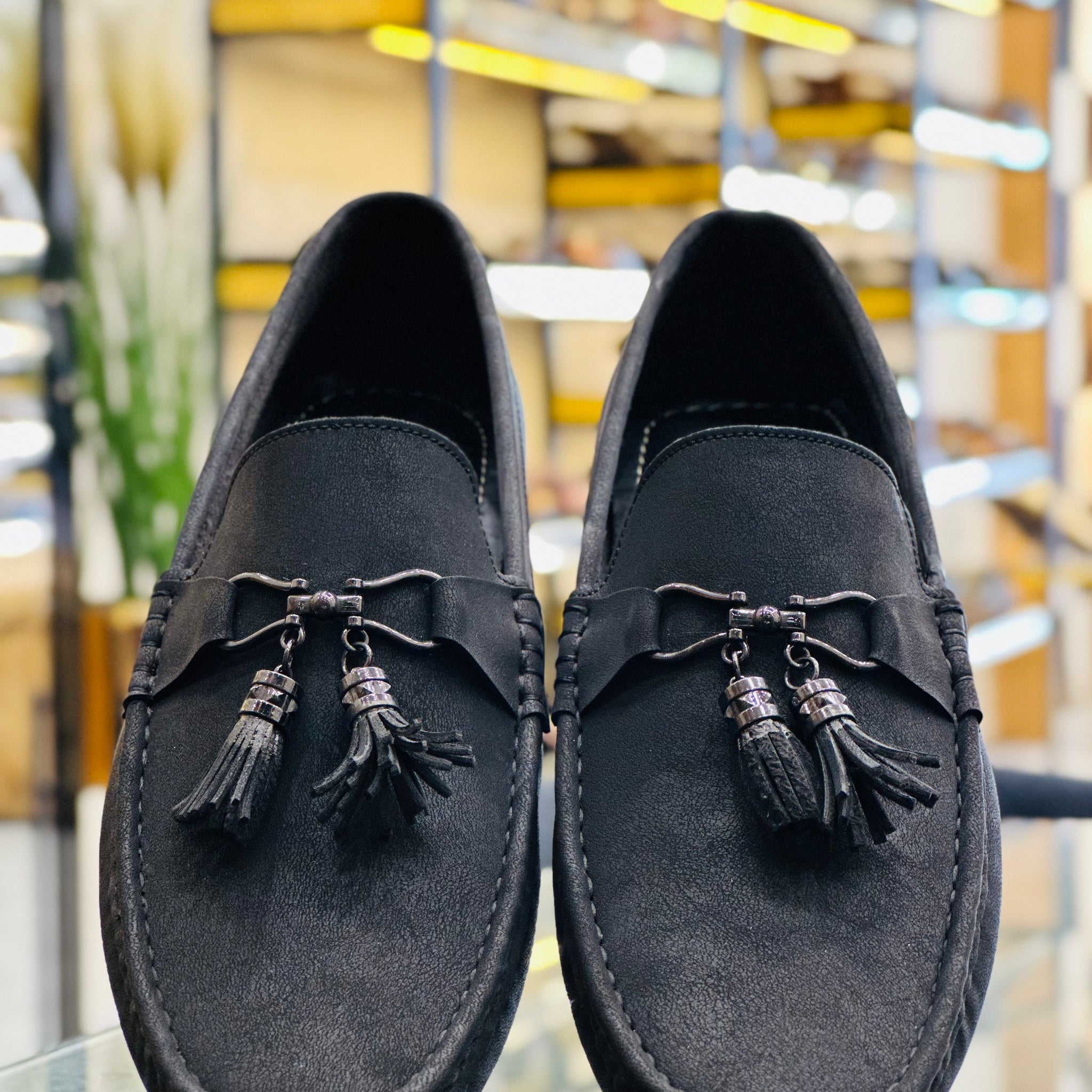 GREY TASSEL LOAFERS