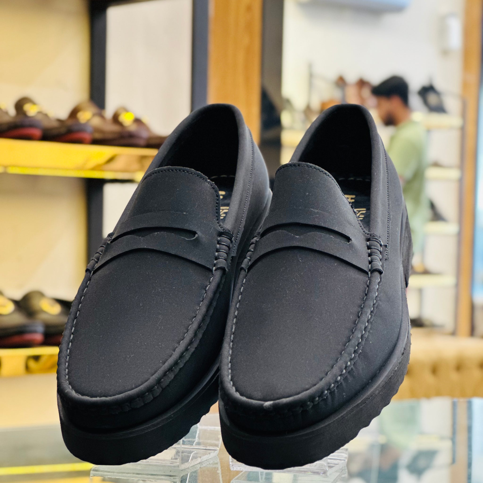 SUEDE BLACK LOAFERS