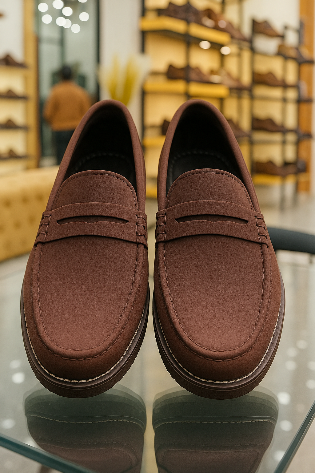 PLAN BROWN CHUNKY LOAFERS