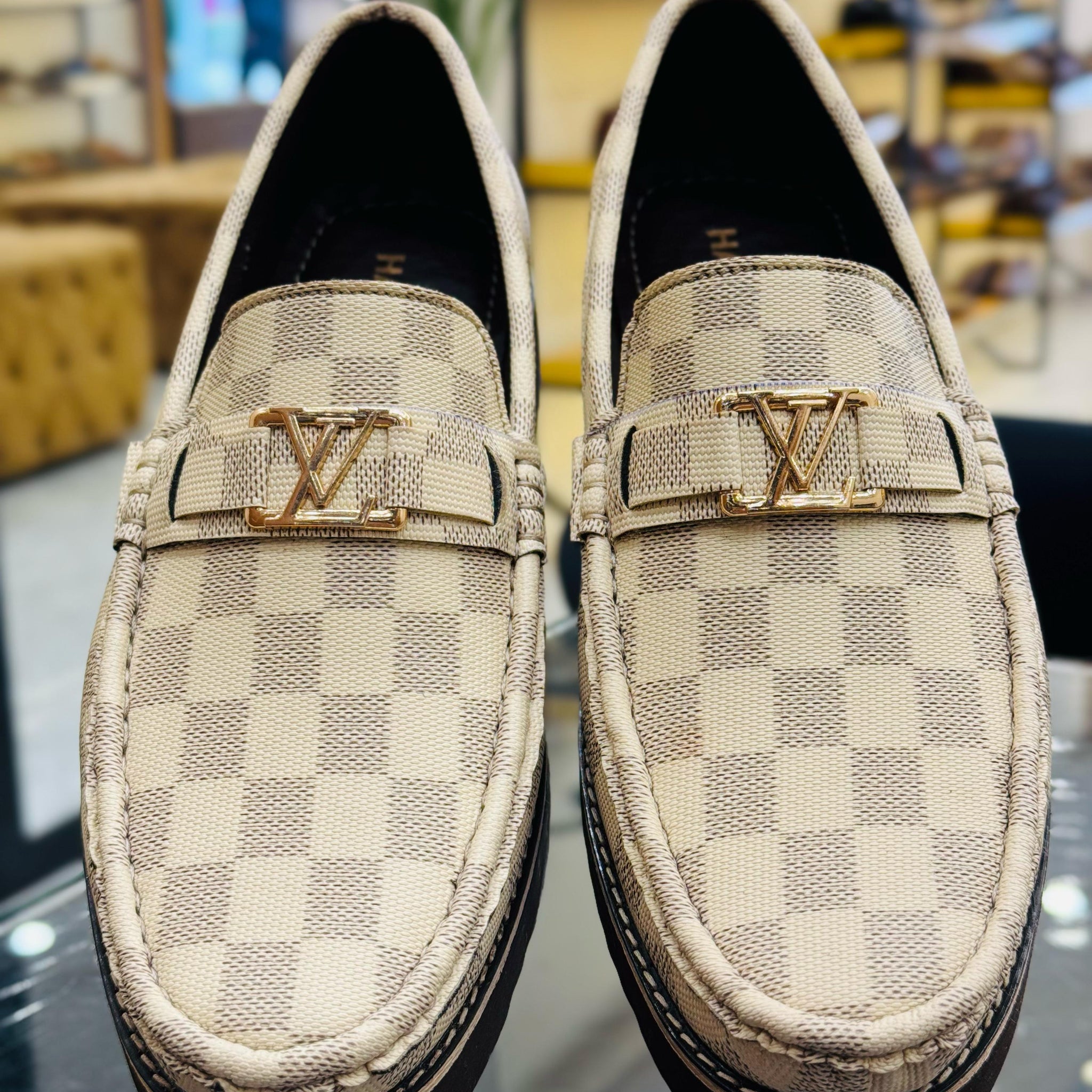 LV CHECKERED CHUNKY LOAFFERS