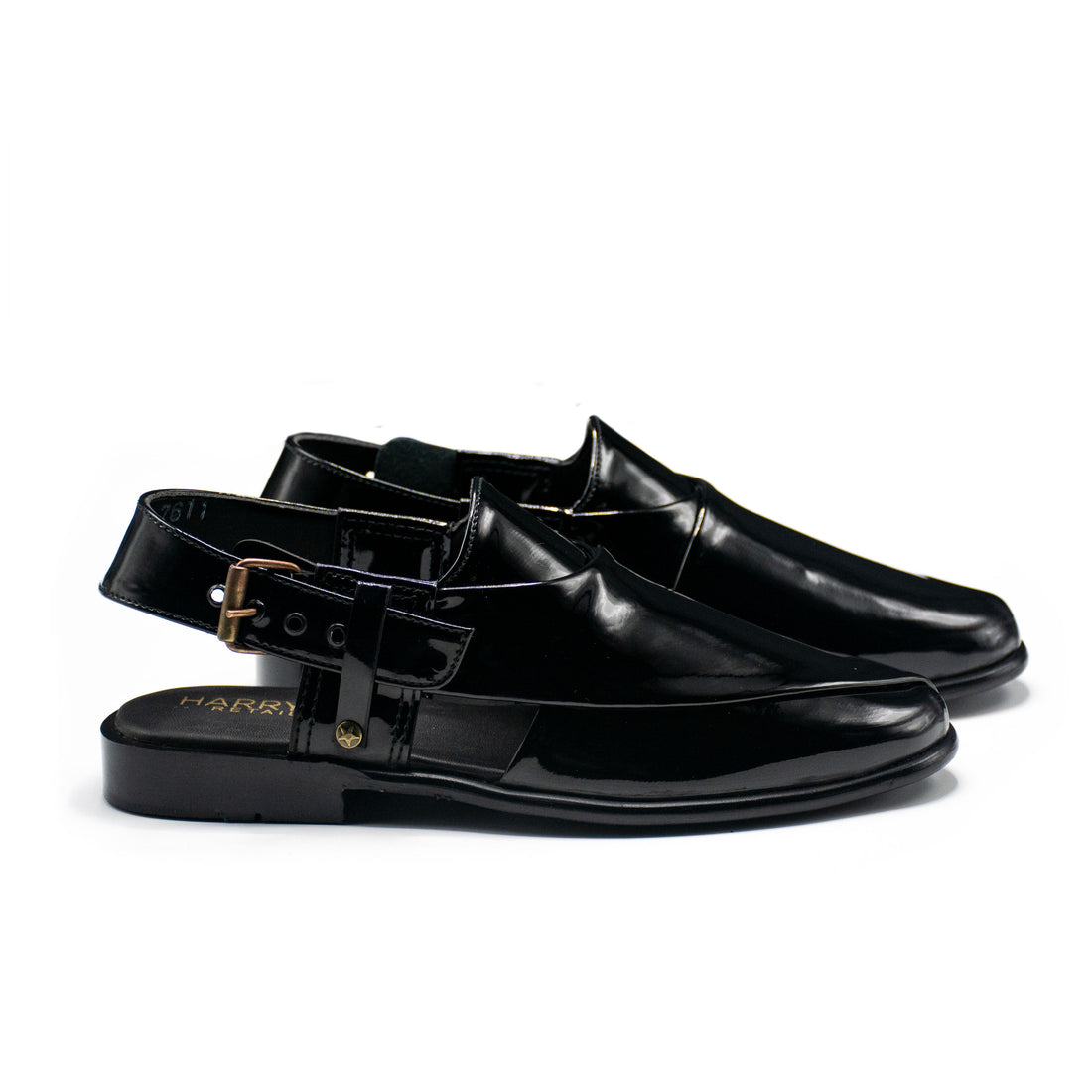 Black Patent Chappal 