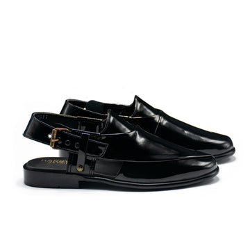 Black Patent Chappal 