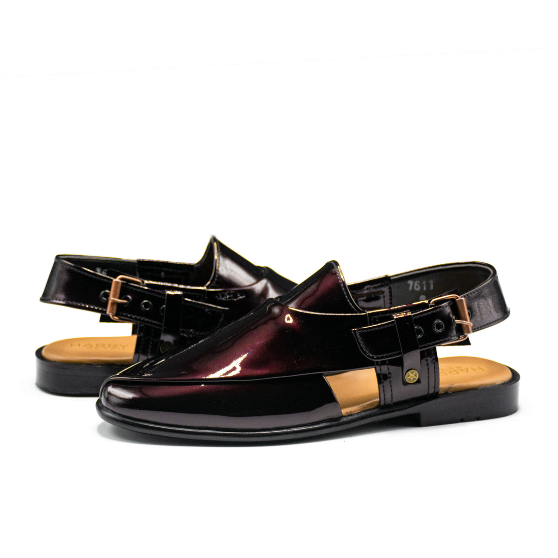 MAROON SHINY CHAPPAL 7611